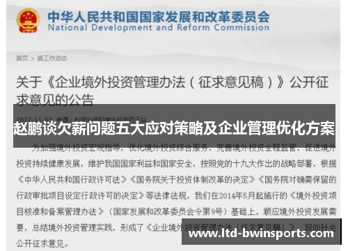 赵鹏谈欠薪问题五大应对策略及企业管理优化方案